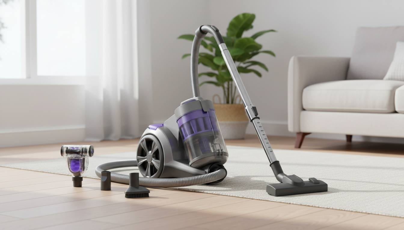 1400W Bagless Canister Vacuum: HEPA + Turbo Pet Tool