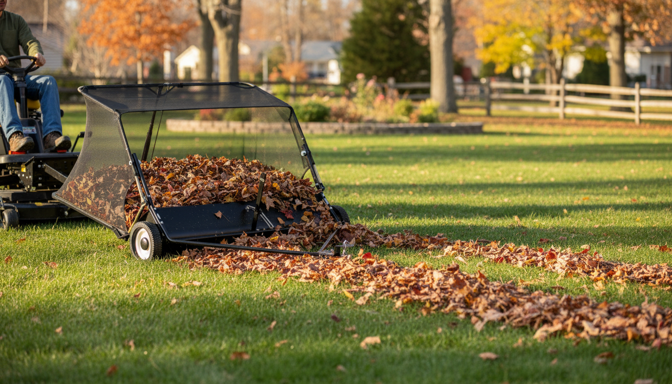 42-Inch Tow-Behind Lawn Sweeper: Faster Leaf Cleanup