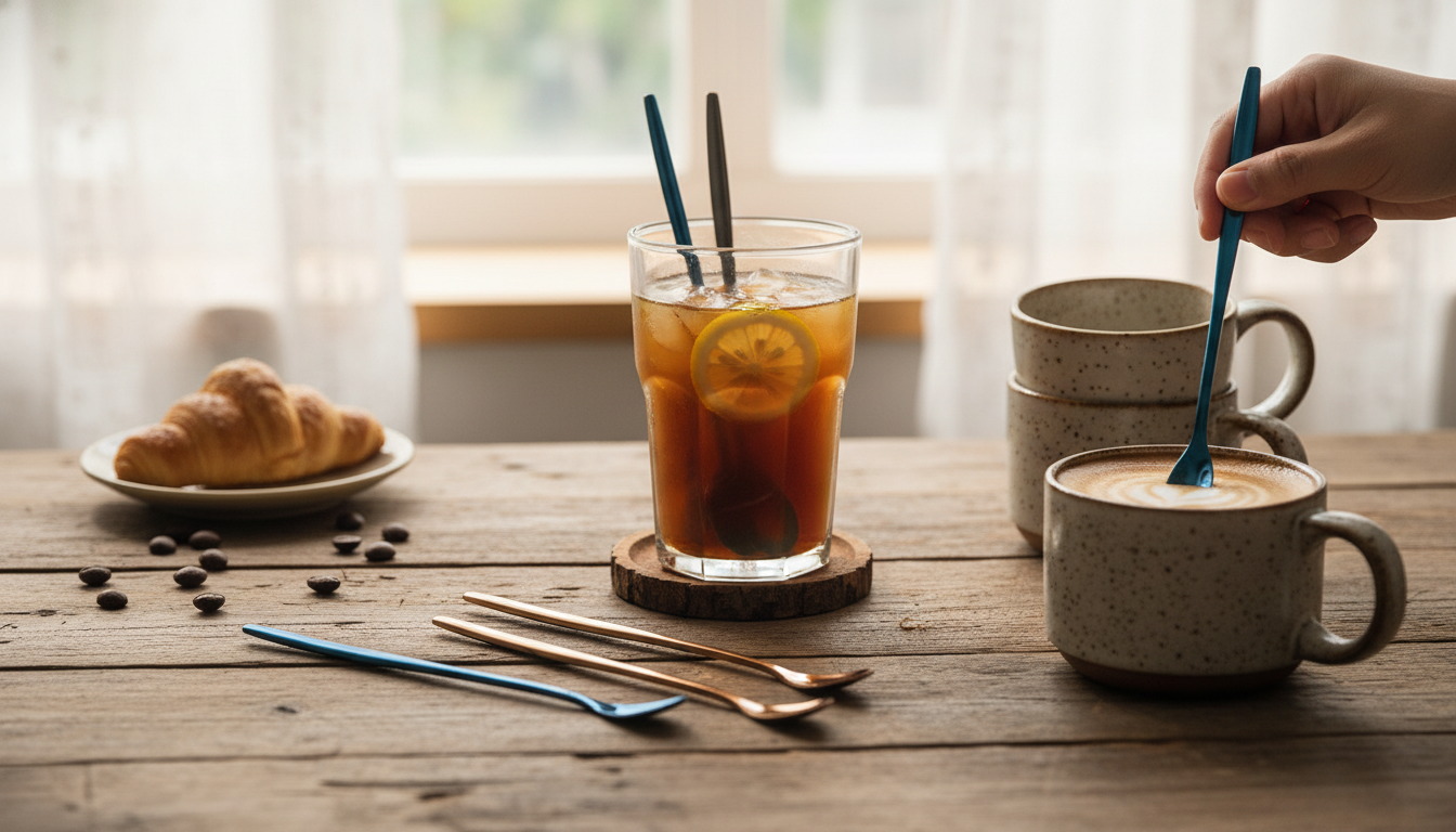 6-Inch 304 Stainless Long-Handle Stirring Spoon