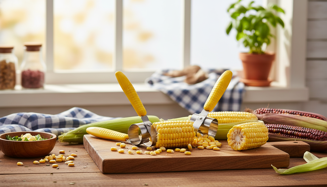 Adjustable Stainless Steel Corn Peeler & Crusher Tool