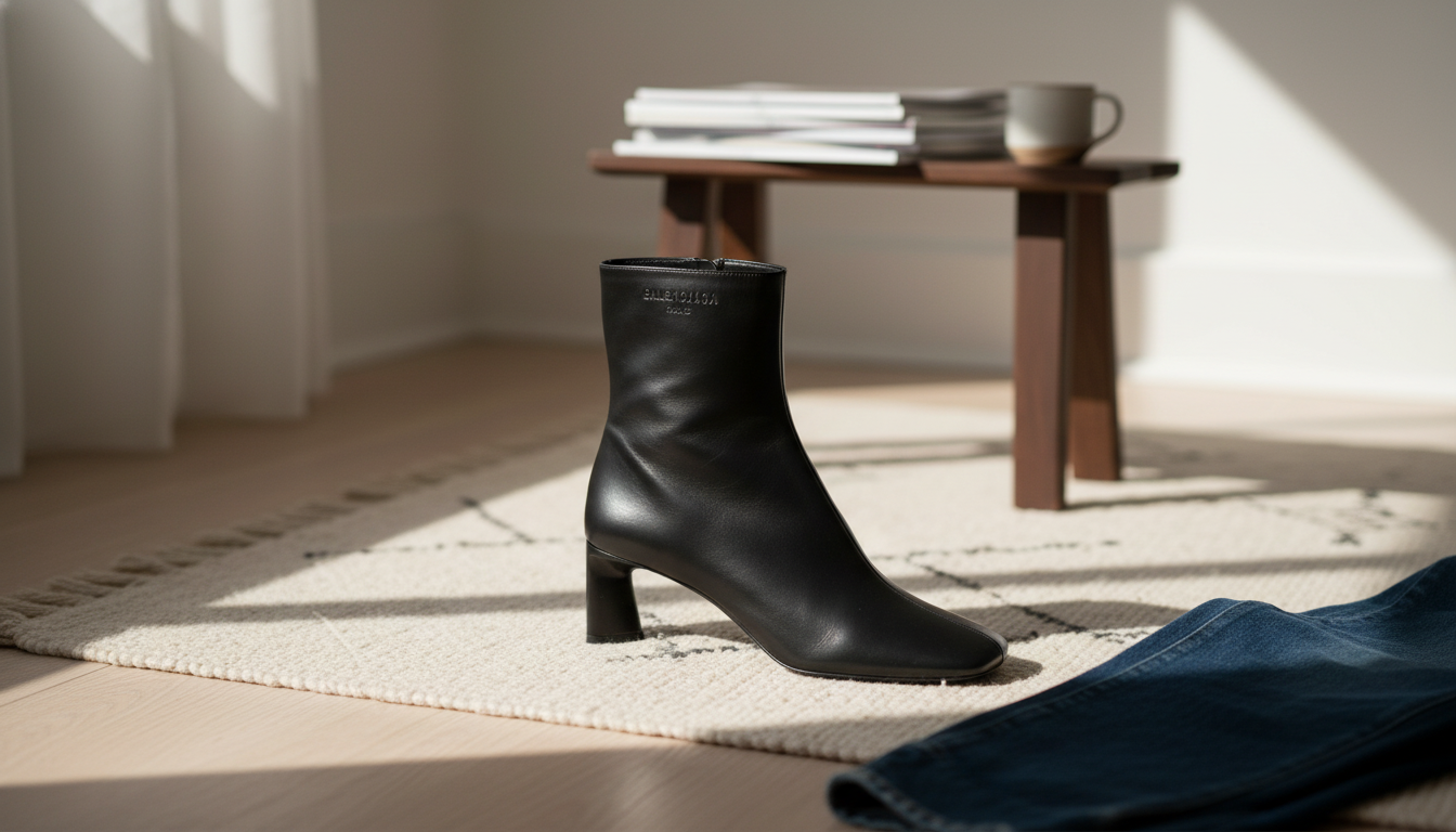 Balenciaga Dutyfree Ankle Boots: Square Toe, Geometric Heel