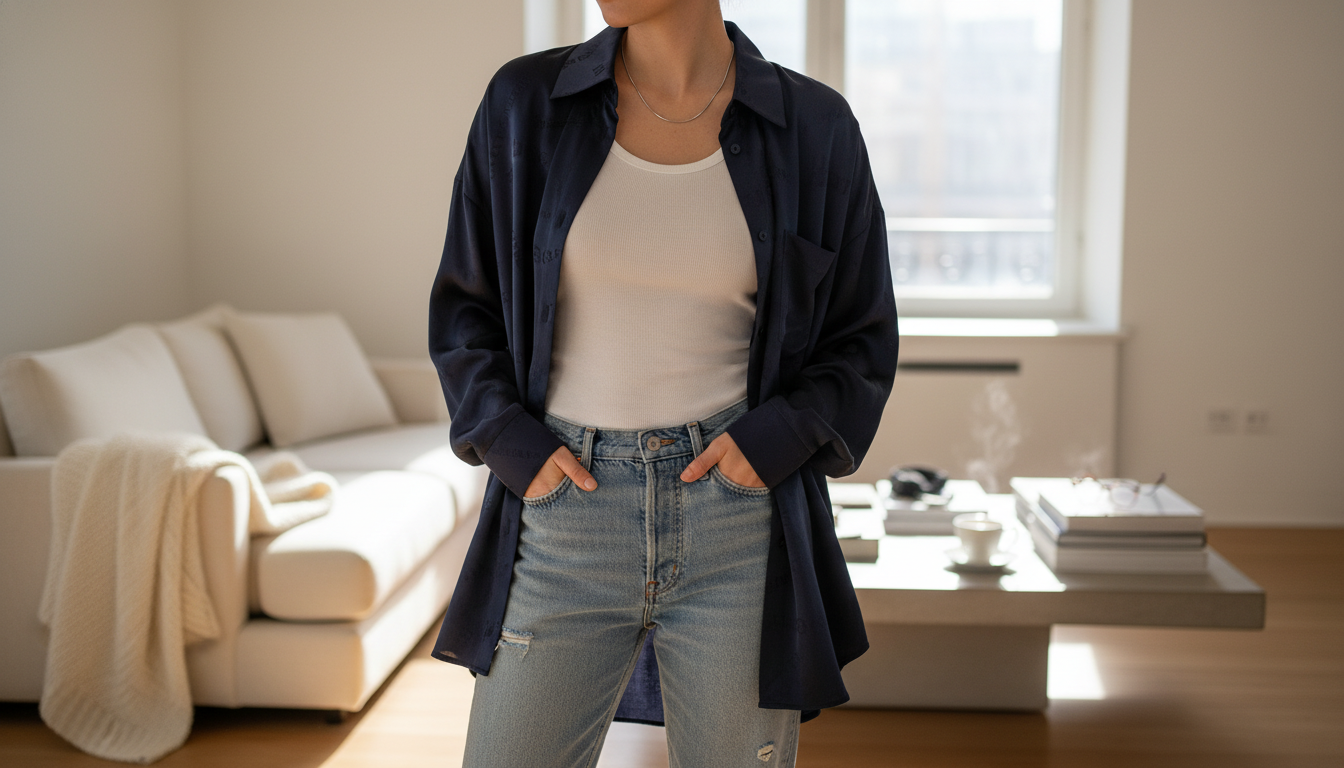 Balenciaga Oversized Silk Monogram Shirt: Fit & Styling