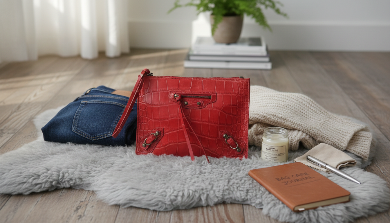 Balenciaga Red Alligator Pouch Bag: Fit, Care, Checks