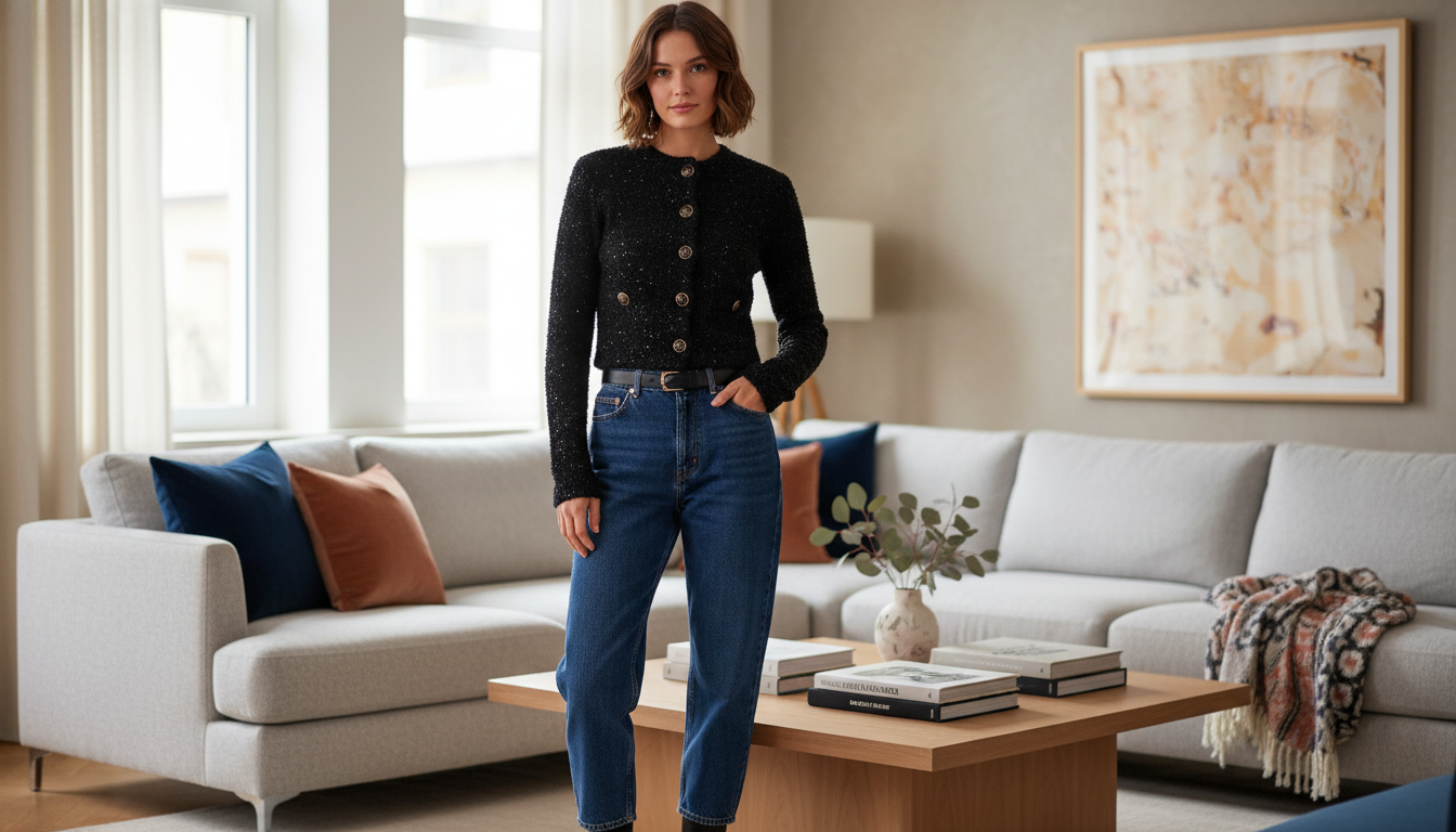 Balenciaga Sequin Cropped Cotton Cardigan: Fit & Styling