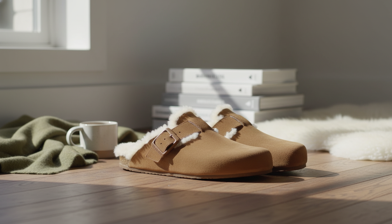 Balenciaga Sunday Mules: Leather & Shearling Slip-Ons