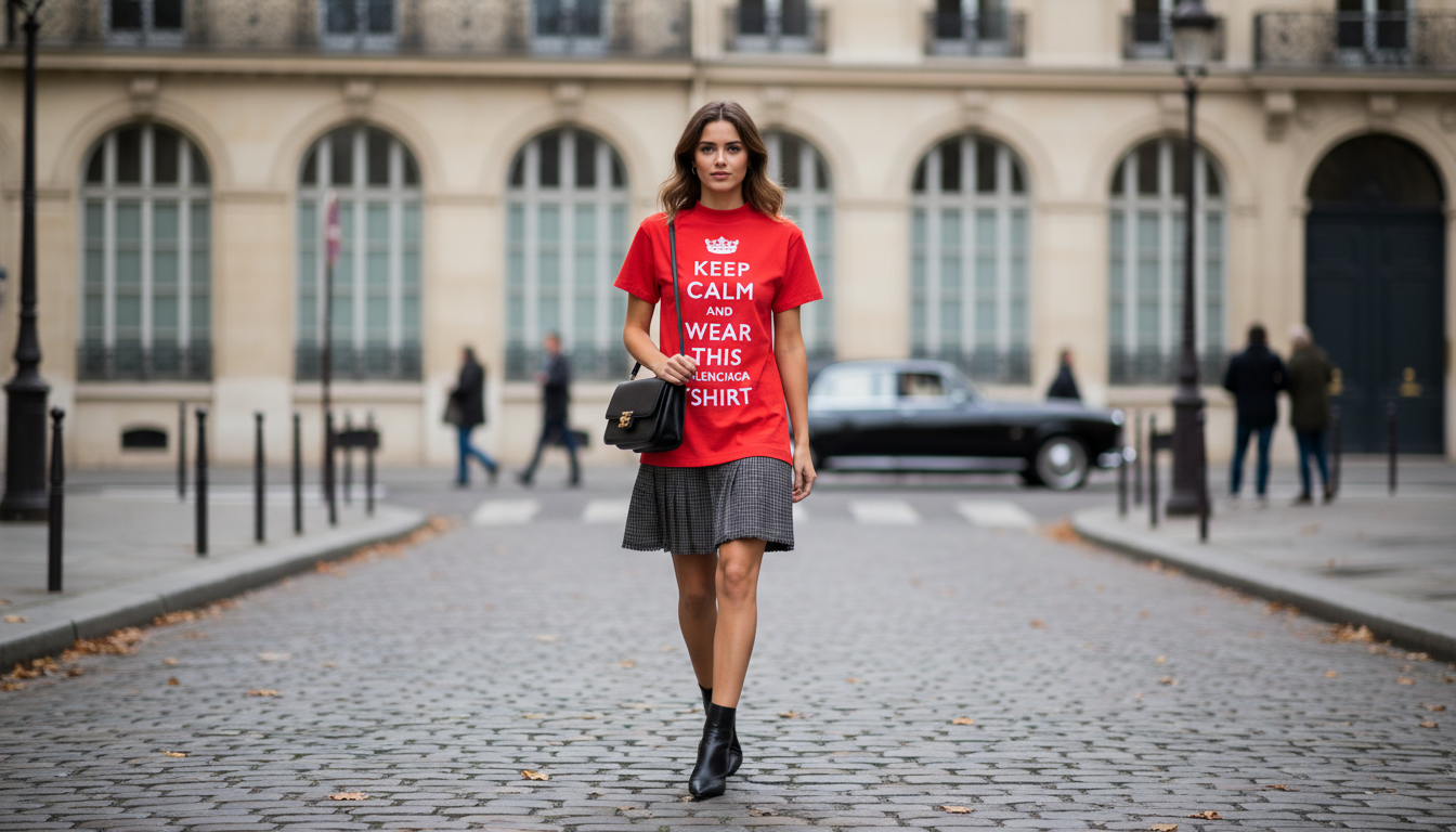 Balenciaga T-Shirt Dress with Houndstooth Mini Skirt Guide