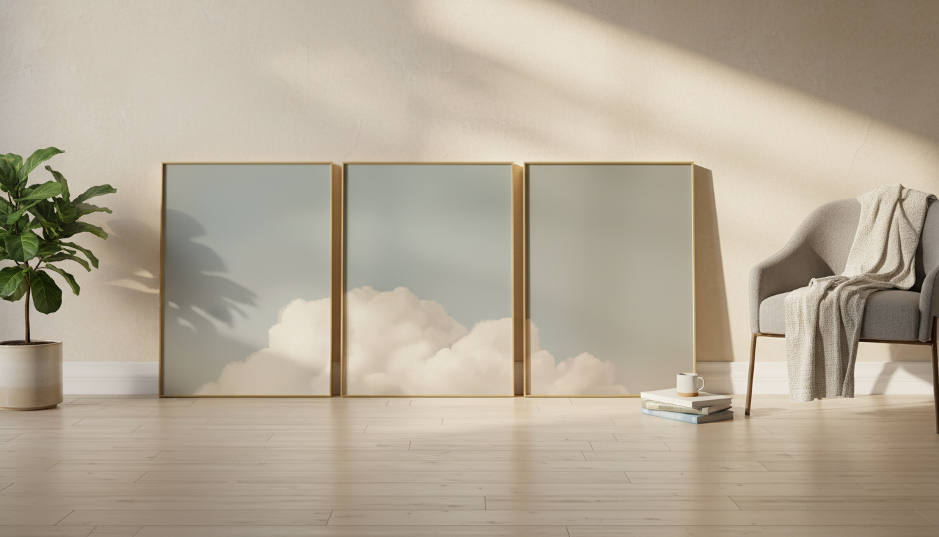 Blue Fantasy Cloud Canvas Print for Calm, Modern Spaces