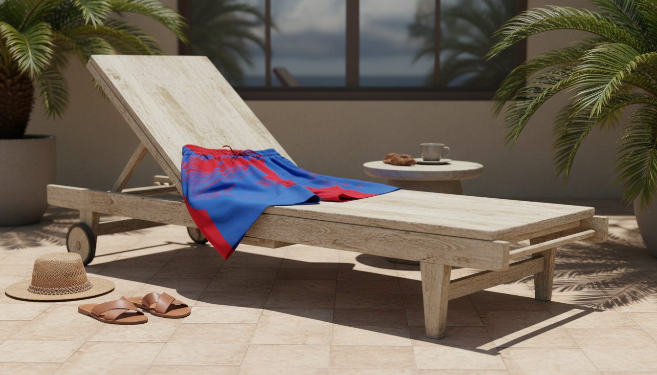 Bottega Veneta Mixed Silk Shorts: Blue-Red Print