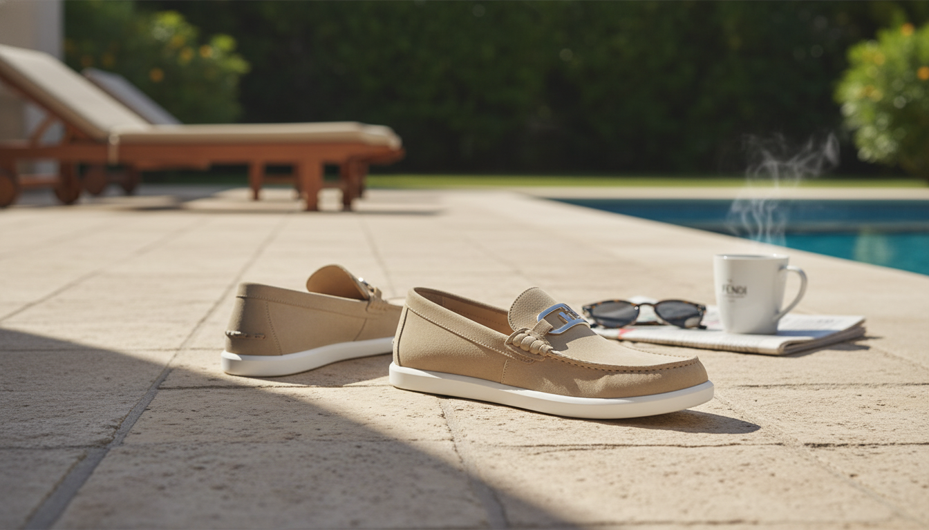 Fendi Suede Loafers: Iconic 3D Logo, Easy Slip-On