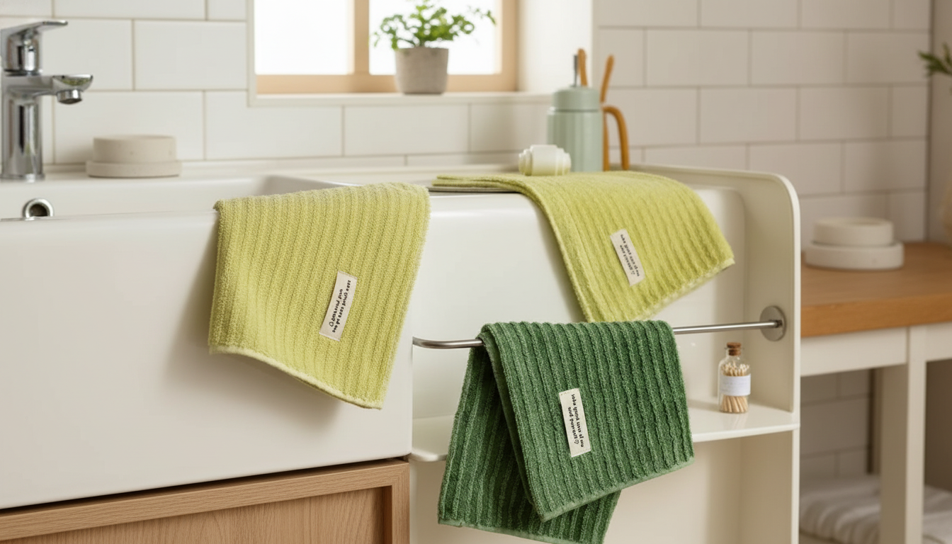 Green & Yellow 3D Jacquard Cotton Towel Set