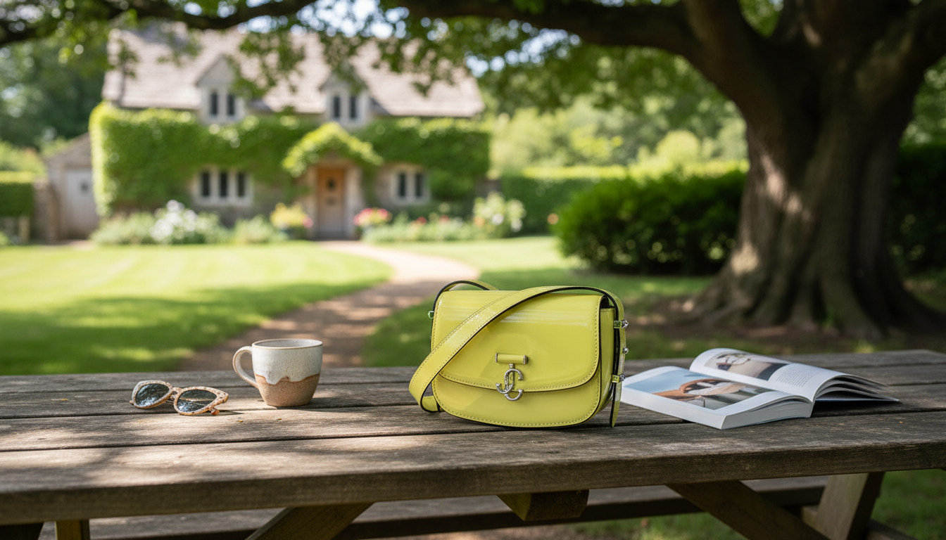 Jimmy Choo Arenne Satchel: Lime Patent Shoulder Bag