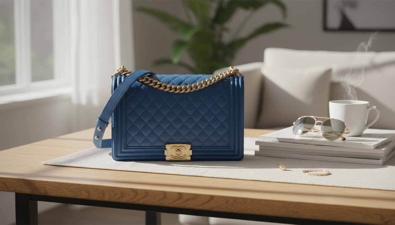 Medium Blue Chanel Caviar Bag with Gold Hardware Guide