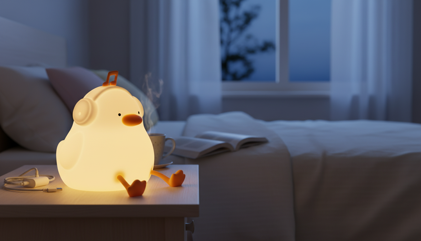 Music Duck Silicone Night Light: USB Touch & Rechargeable