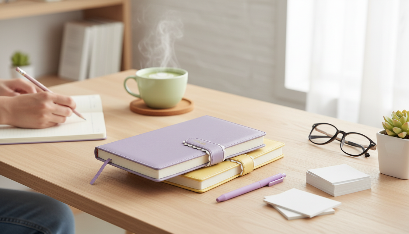 Pastel A5 PU Leather Notebook: Buckle Closure, 224 Pages