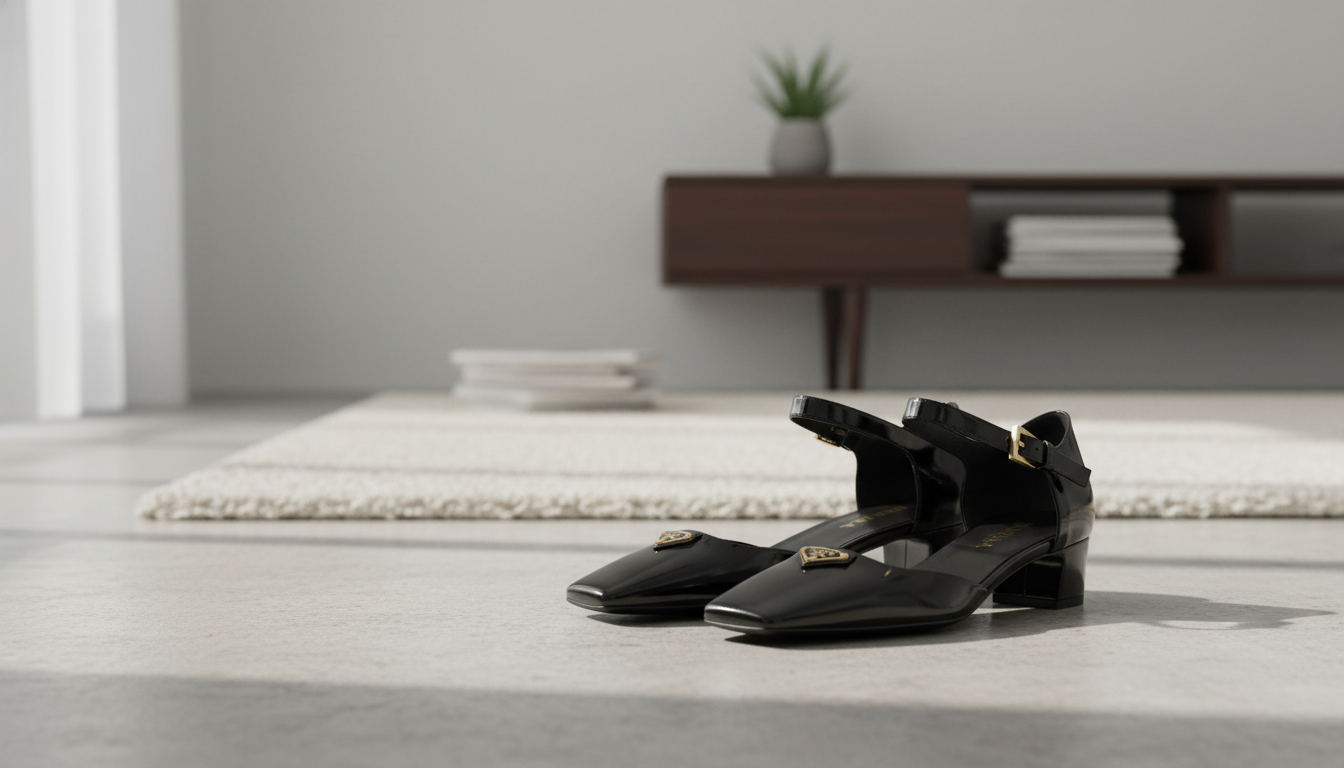 Prada Calfskin Block-Heel Pumps with Embellished Toe