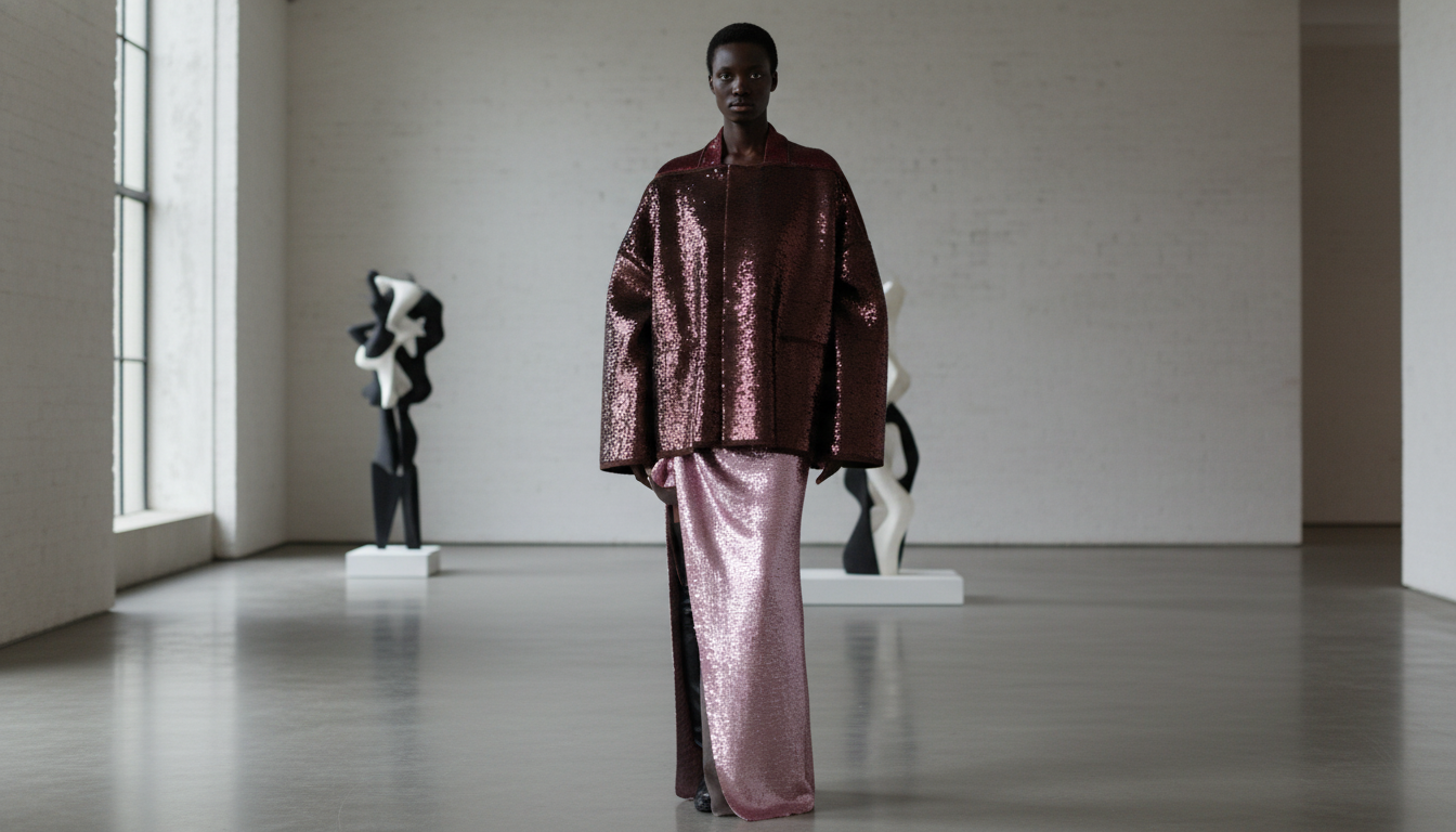 Rick Owens Sail Jacket: Wool Structure, Sequin Detail