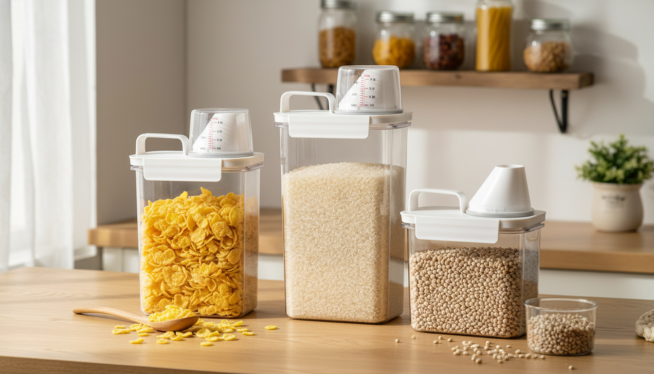 Sealed Clear Pantry Container + Measuring Cup (1100–2300ml)
