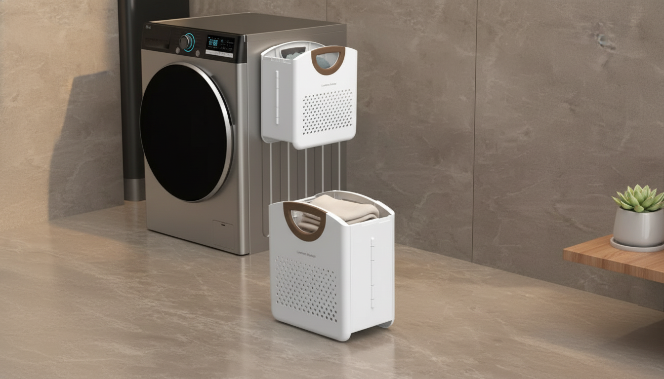 Space-Saving Wall-Mounted Foldable Laundry Basket (Large)