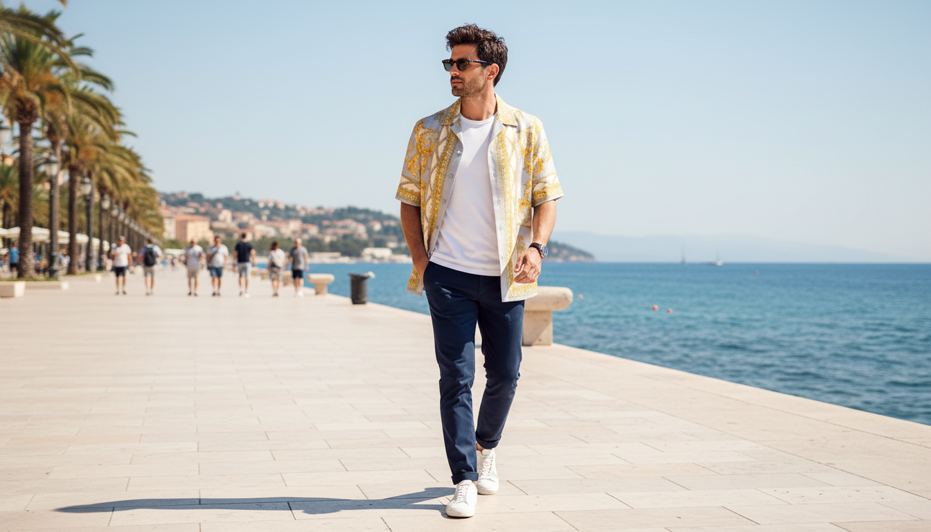 How to Style Versace’s Barocco Silk Cuban Collar Shirt
