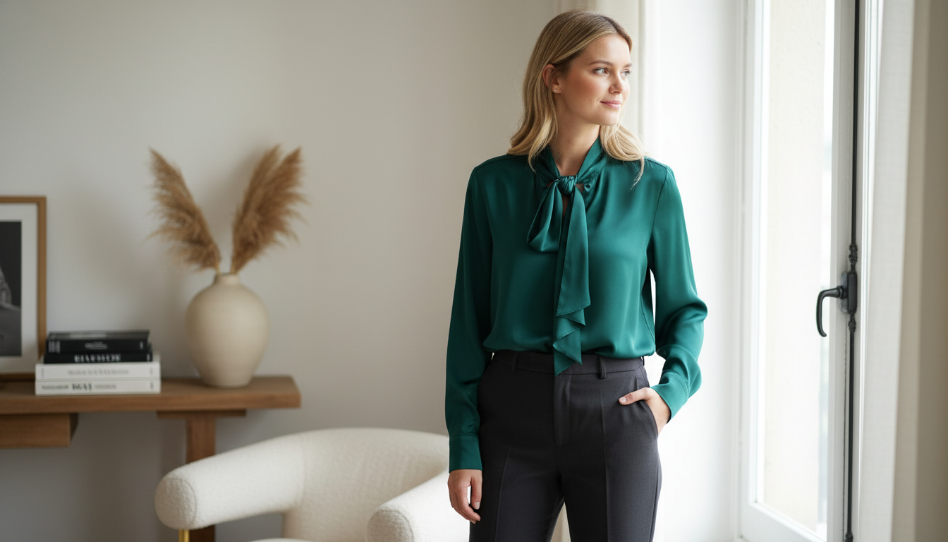 Tom Ford Emerald Blouse: Polished Jewel-Tone Style