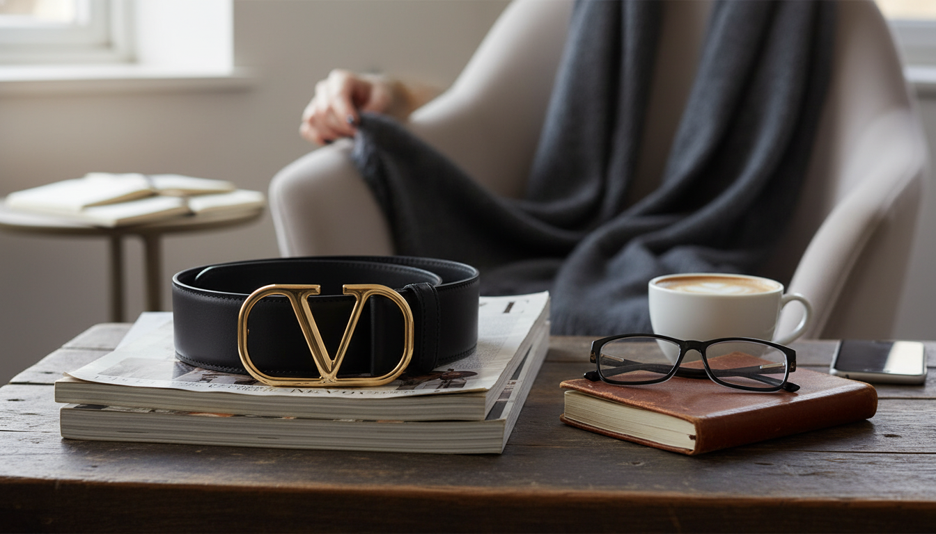 Valentino Garavani VLogo Leather Belt: Sleek Finish