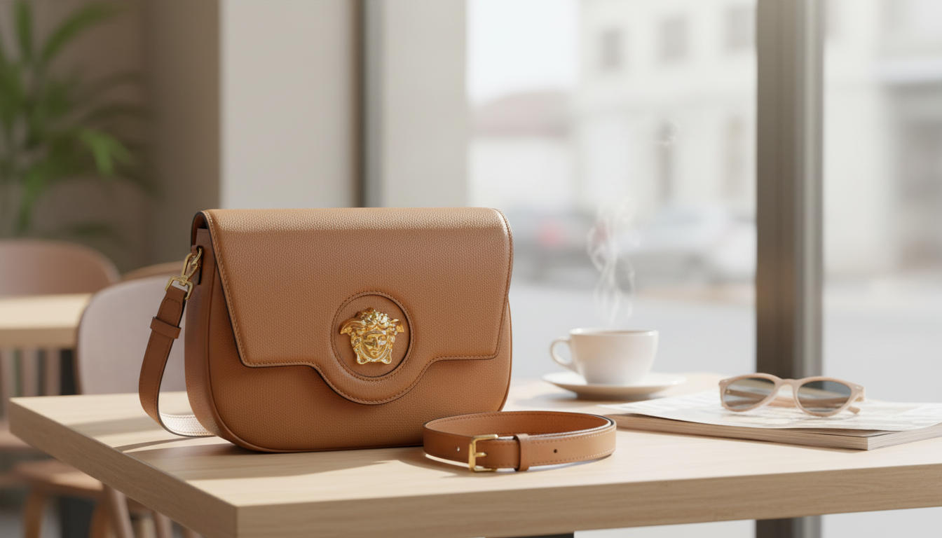 Versace Brown Calf Leather Bag: Adjustable Strap Guide