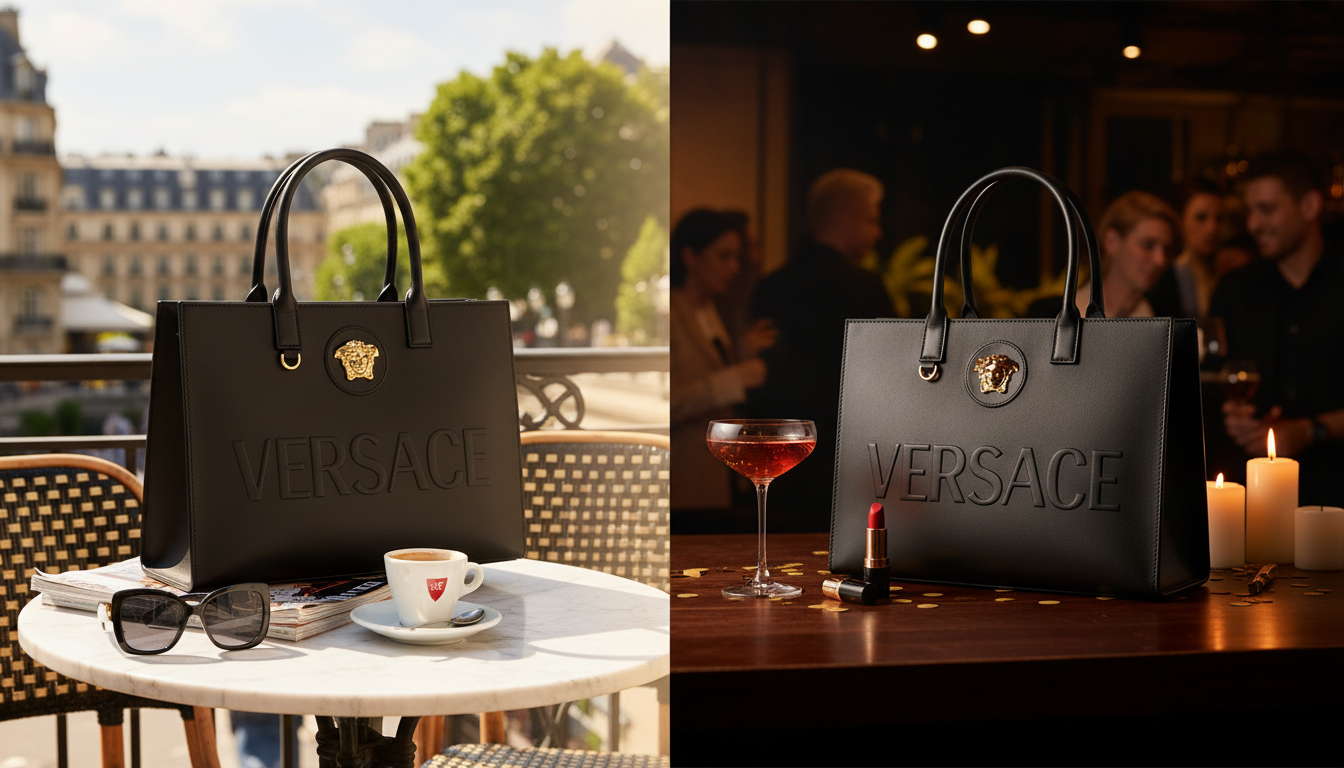 Versace La Medusa Leather Handbag: Day-to-Night Polish