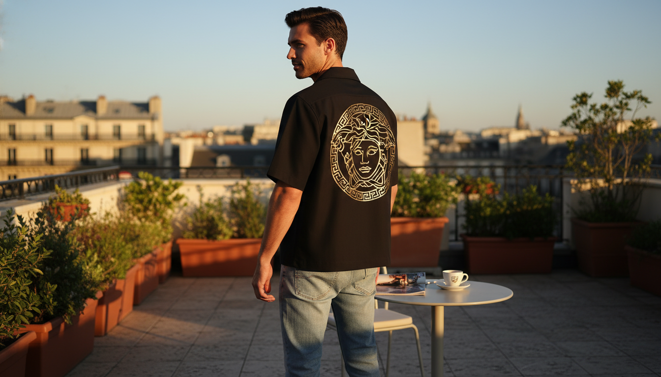 Versace Medusa Back-Print Cotton Shirt: Fit & Styling