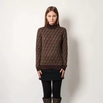 Fendi FF Jacquard Cotton Turtleneck: Fit, Care, Styling