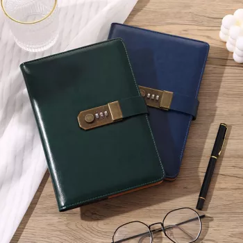 A5 Password Lock Notebook with PU Leather Cover